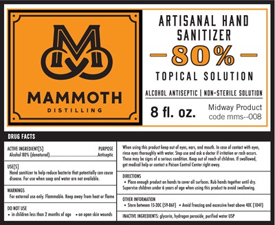 8 oz sanitizer - Mammoth sanitizer 8 oz small